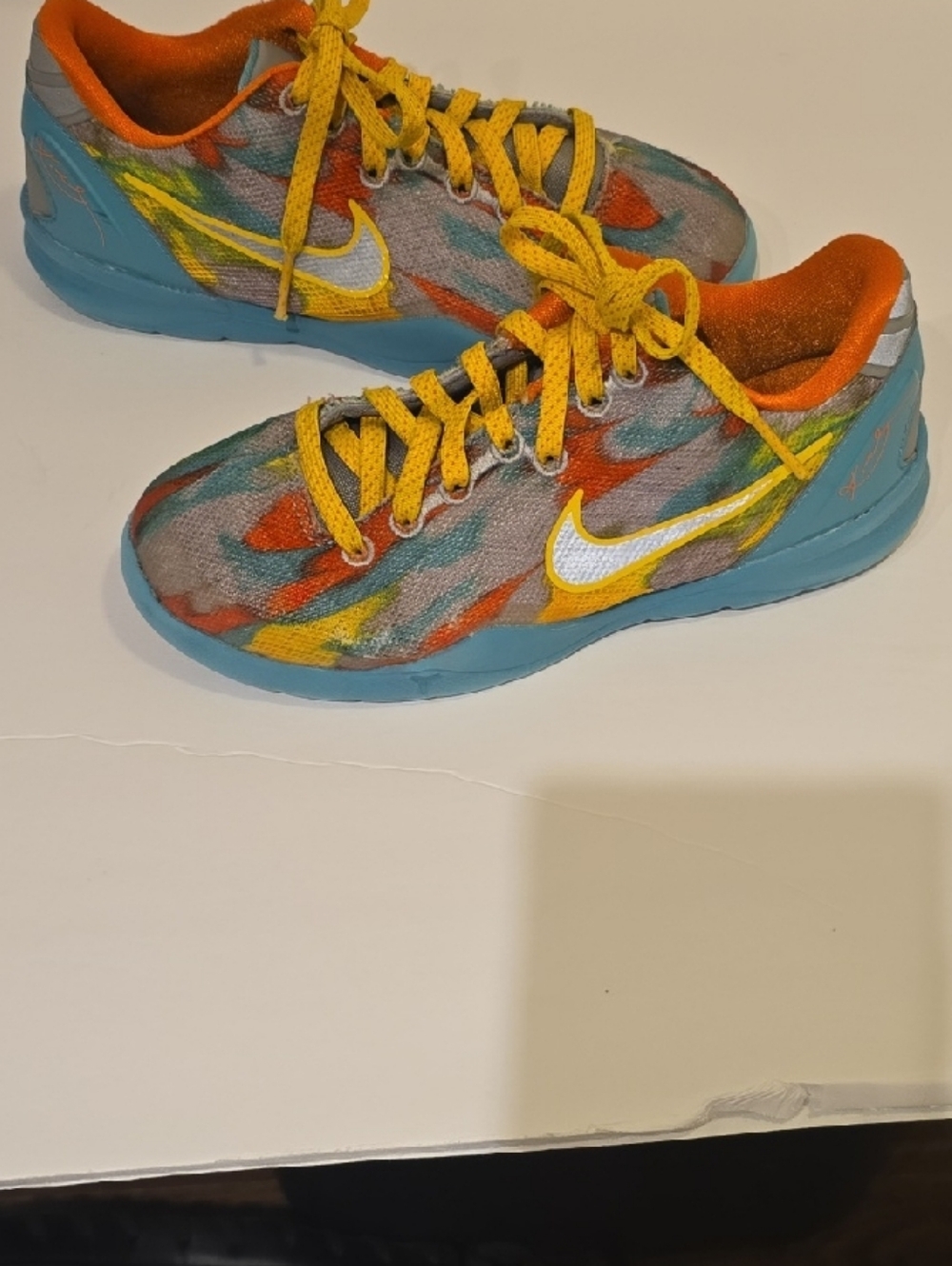 Nike Kobe 8 Pro Venice  Beach Kids Multicolor Sneakers - Yellow, Orange & Blue